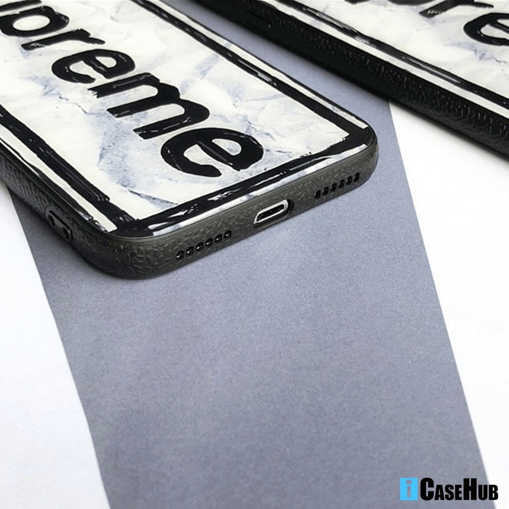 Sup Logo Marble Paint Hard Glass iPhone Case - Picture 5 of 8